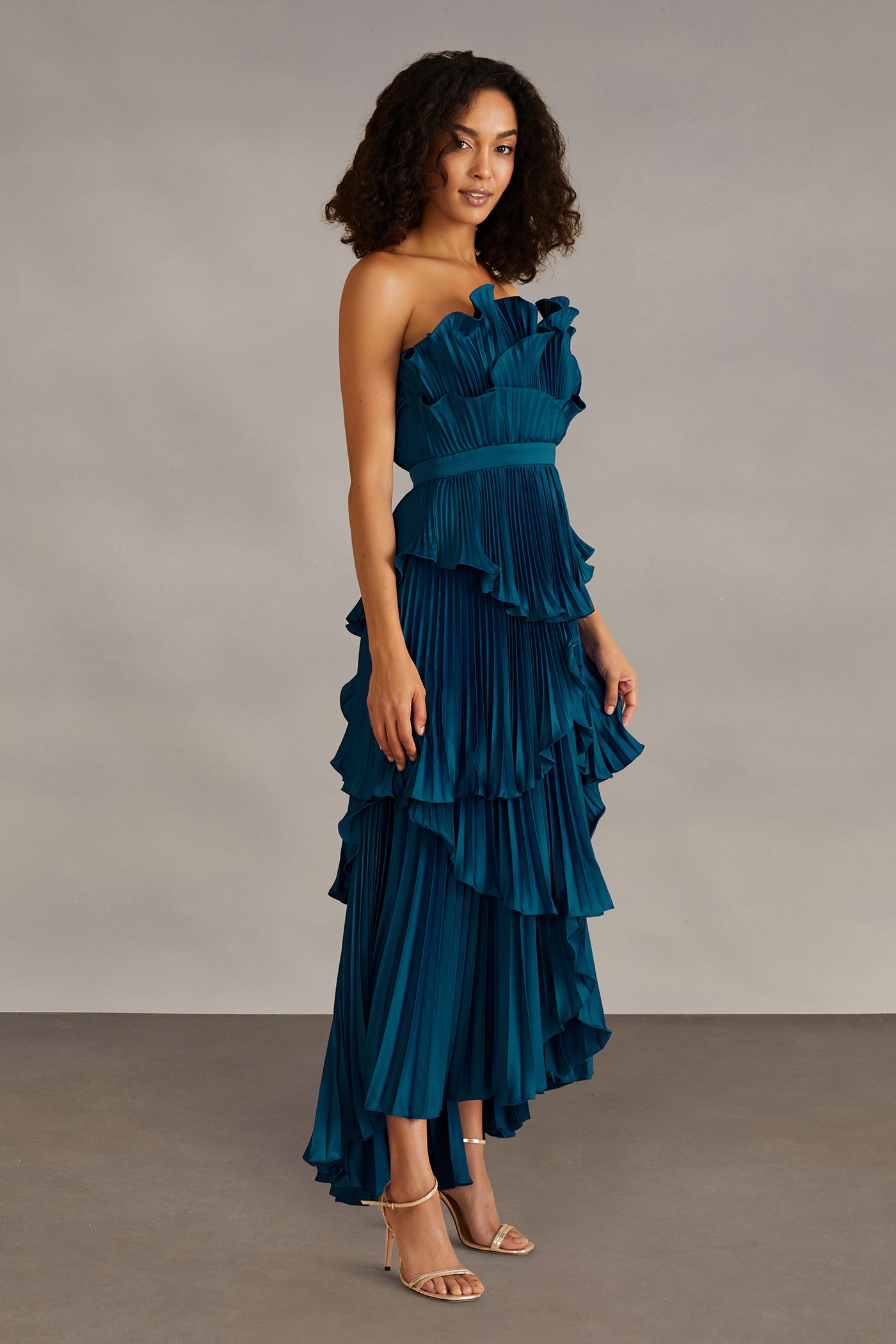 Judah Scallop Pleated Dress AMUR Judah Scallop Pleated Dress AMUR