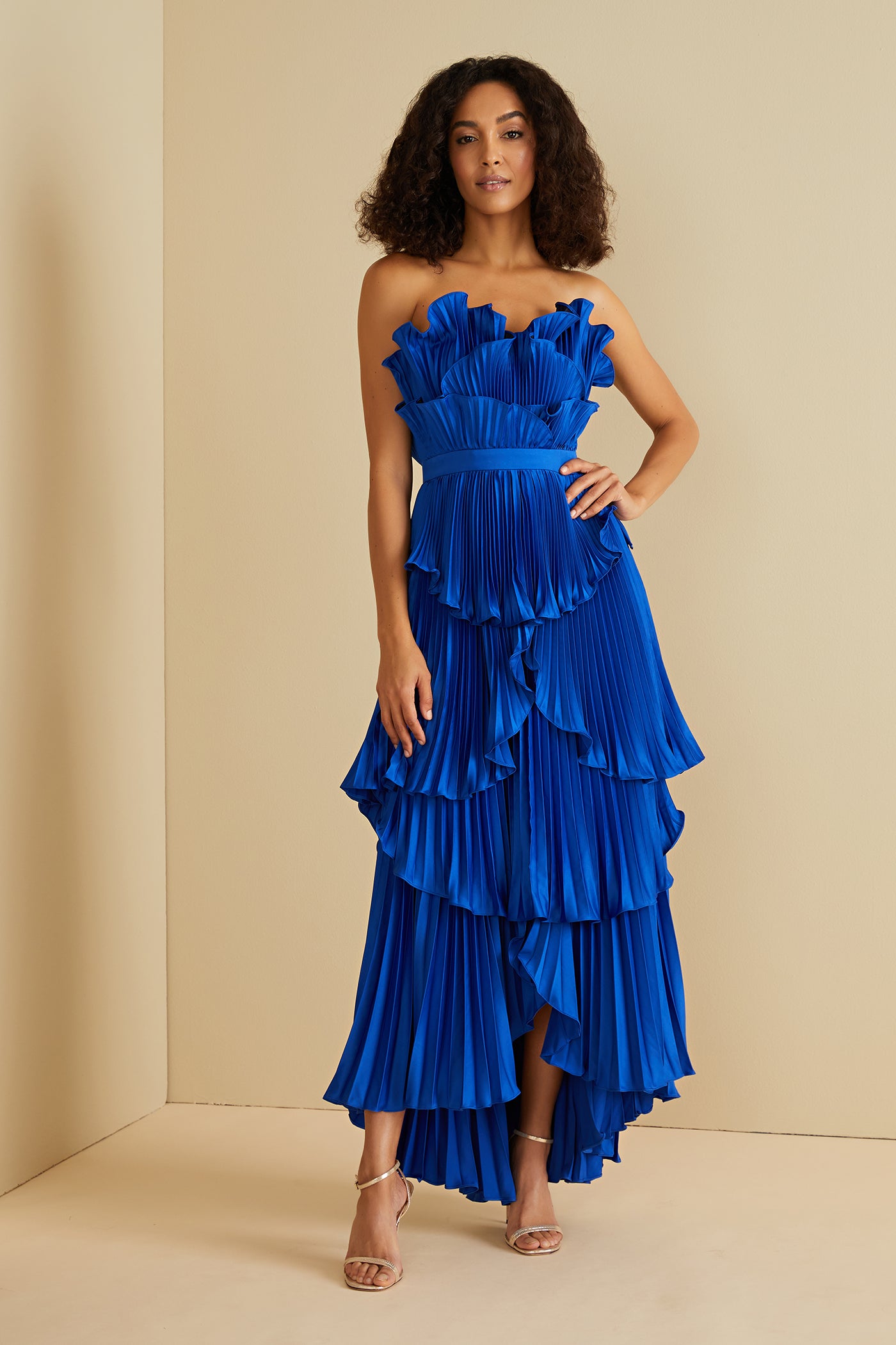 amur cleopatra pleated dress Cleopatra Pleated Dress Scarlet Orange / Pink Lemonade / 10