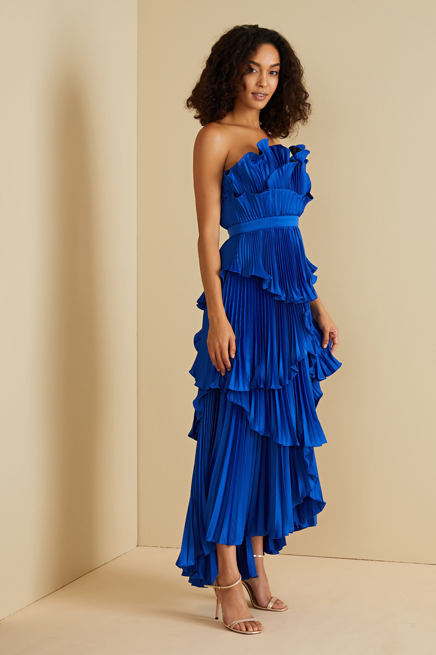 Judah Scallop Pleated Dress AMUR Judah Scallop Pleated Dress AMUR