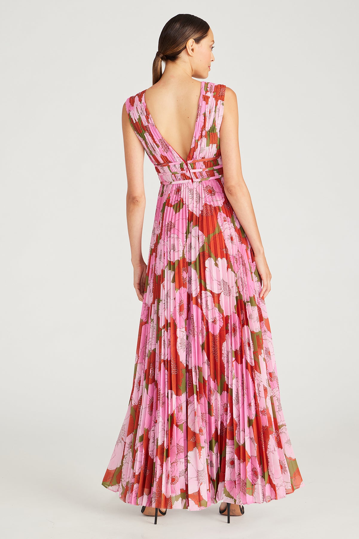 Dua Deep V Pleated Gown