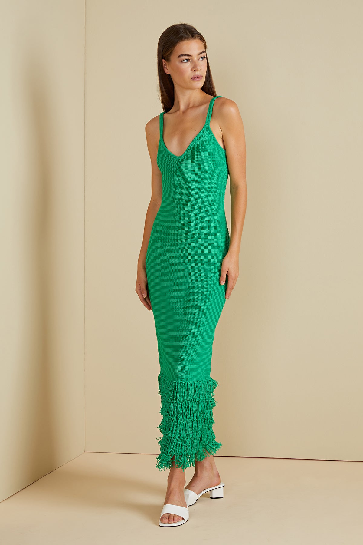 fringed knit midi dress Endless Rose