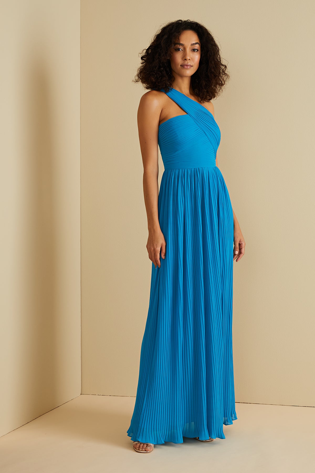 deep v pleated dress Ulla Johnson Women's Tasneem Pleated Satin Gown - Claret