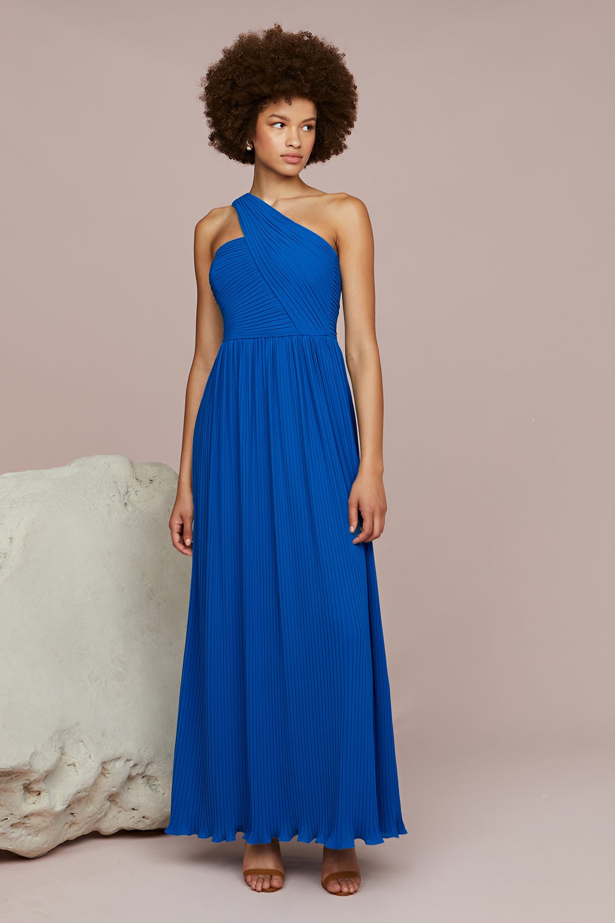 Skye Deep V Pleated Gown