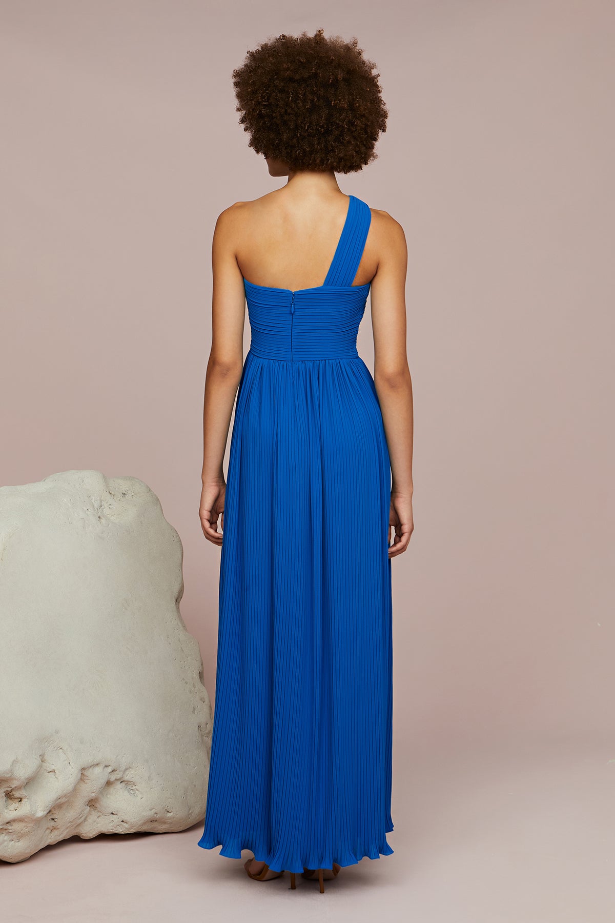 Skye Deep V Pleated Gown
