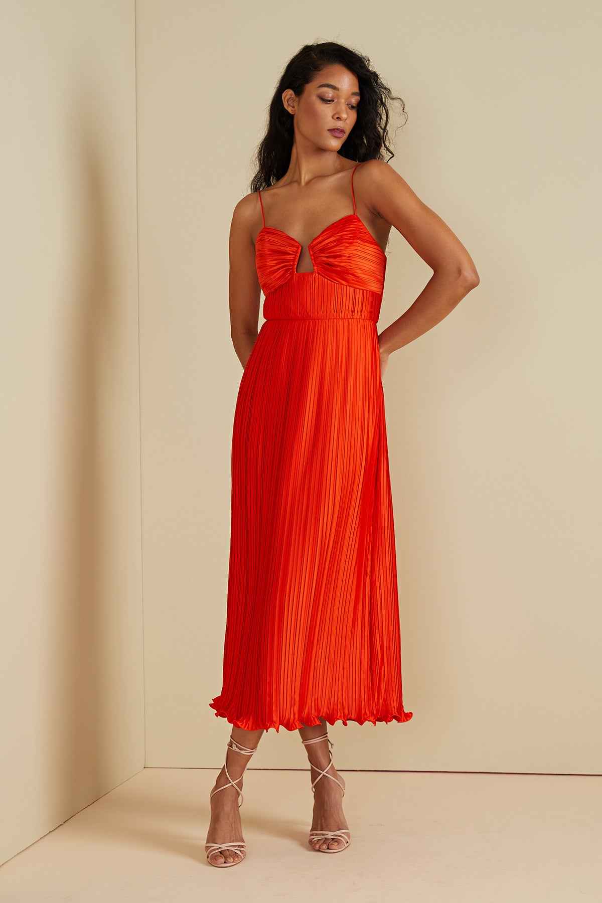 Dannie Pleated Midi Dress AMUR Dannie Pleated Midi Dress AMUR
