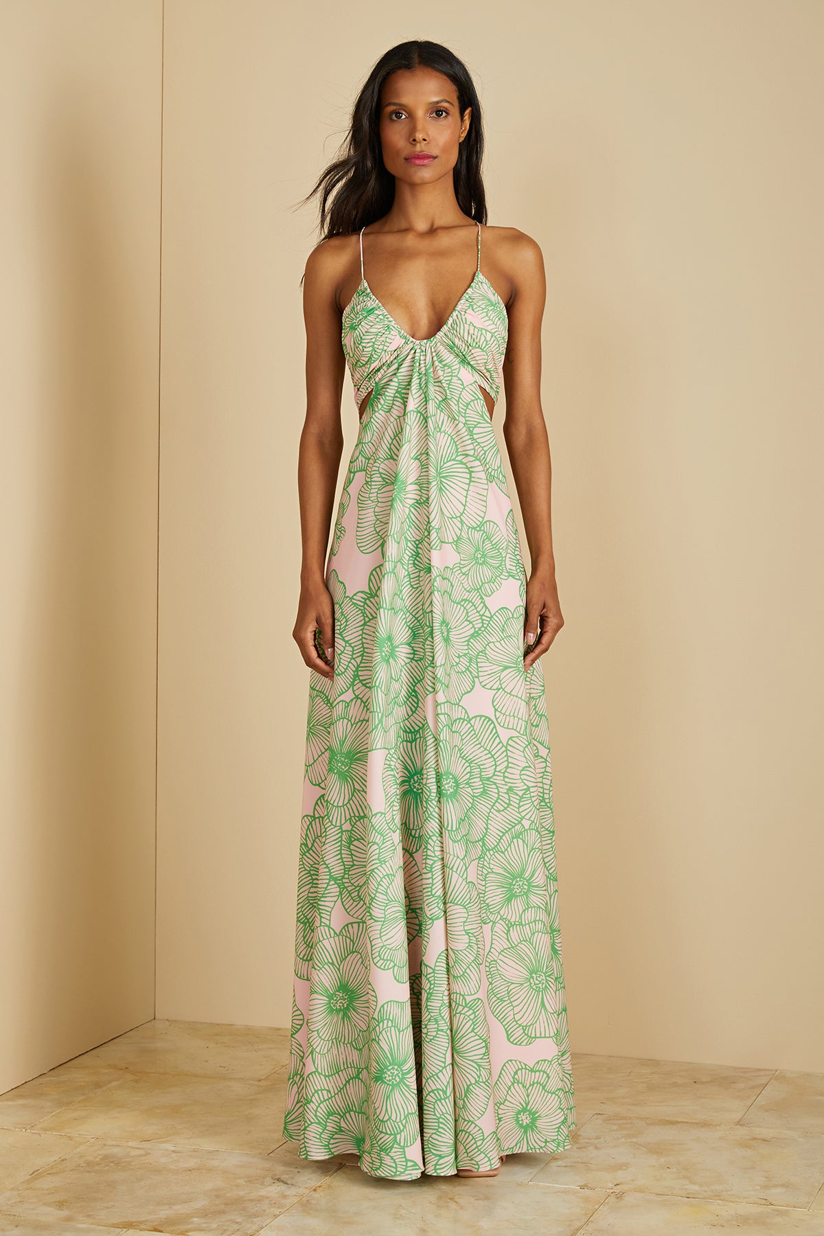 Floral Cut Out Maxi Dress Bora Bora Floral Cut Out Maxi Dress