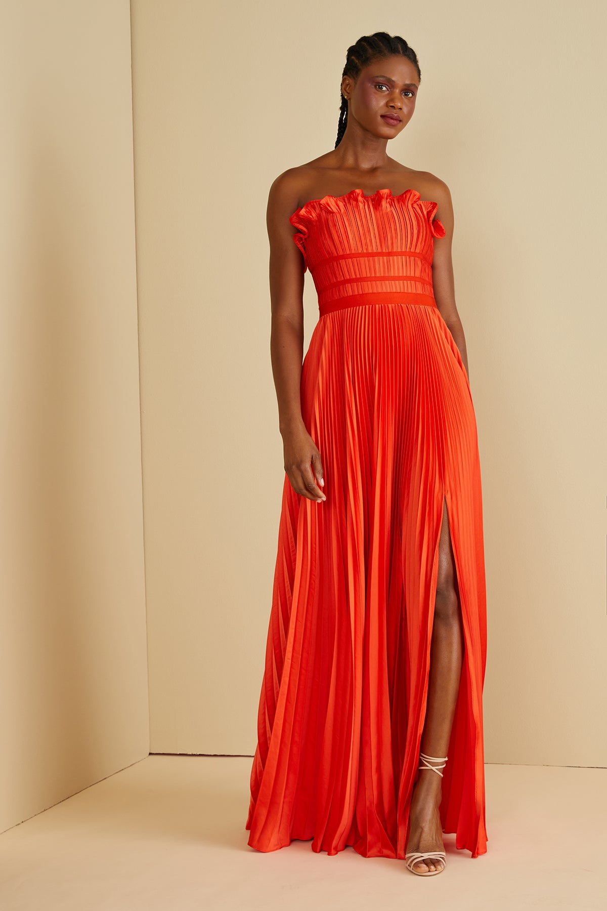 Losey Ruffle Neck Gown Deep Oceans / 2 Losey Ruffle Neck Gown Deep Oceans / 2