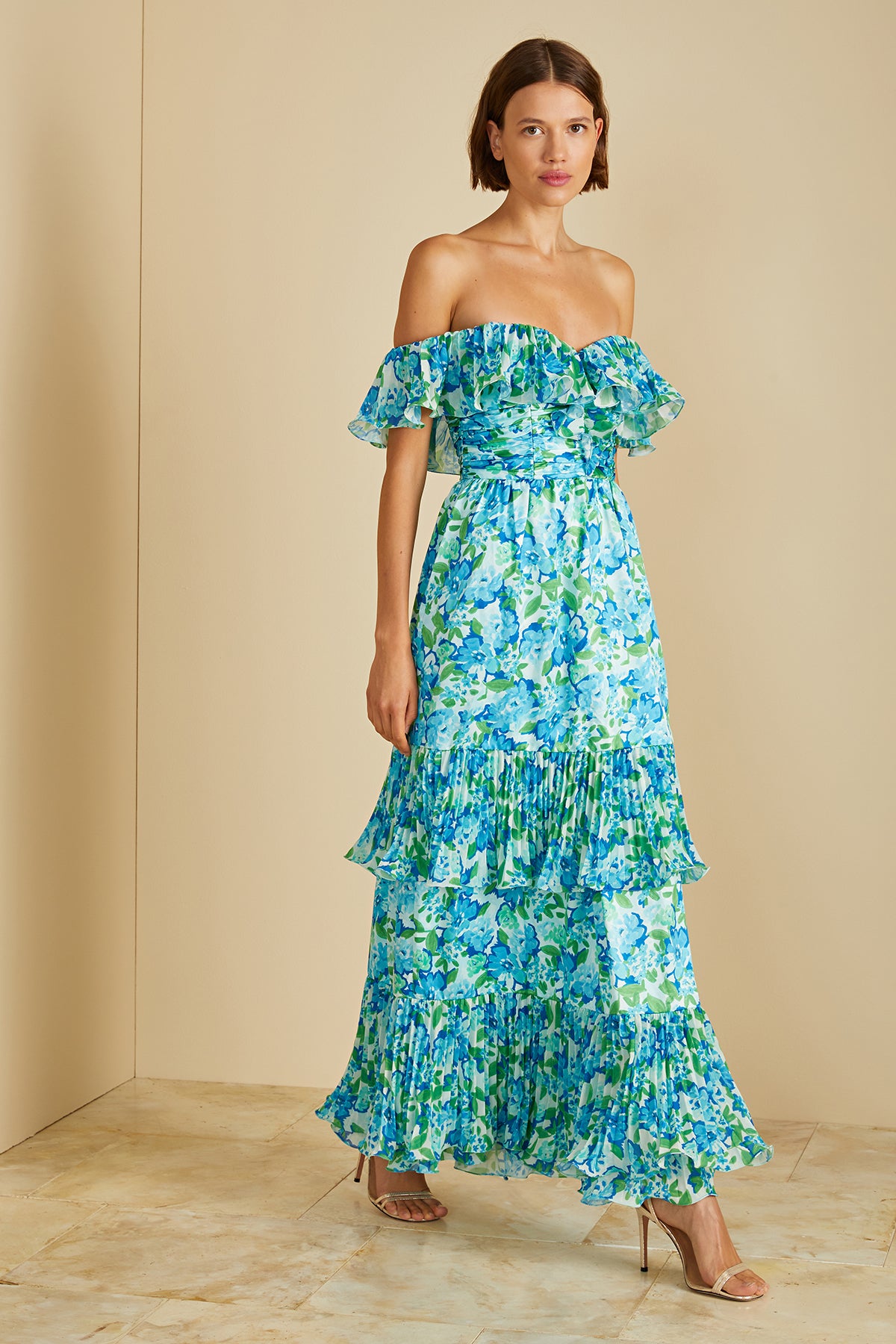 Pia Pleated Midi Dress AMUR Pia Pleated Midi Dress AMUR
