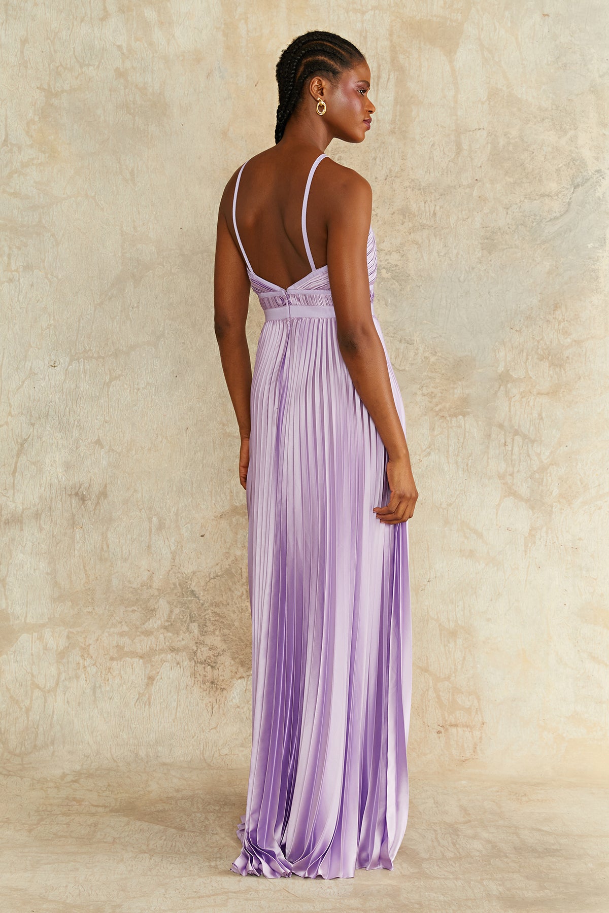 Nori Plunge Halter Gown