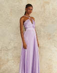 Nori Plunge Halter Gown