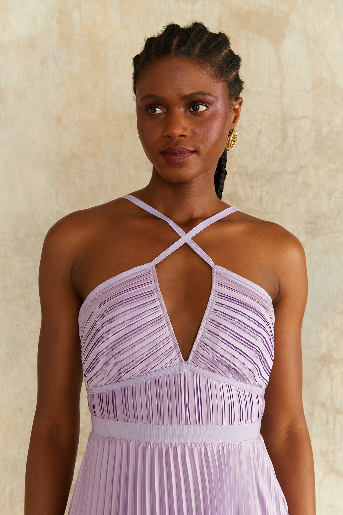 Nori Plunge Halter Gown
