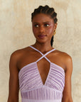 Nori Plunge Halter Gown