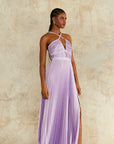 Nori Plunge Halter Gown