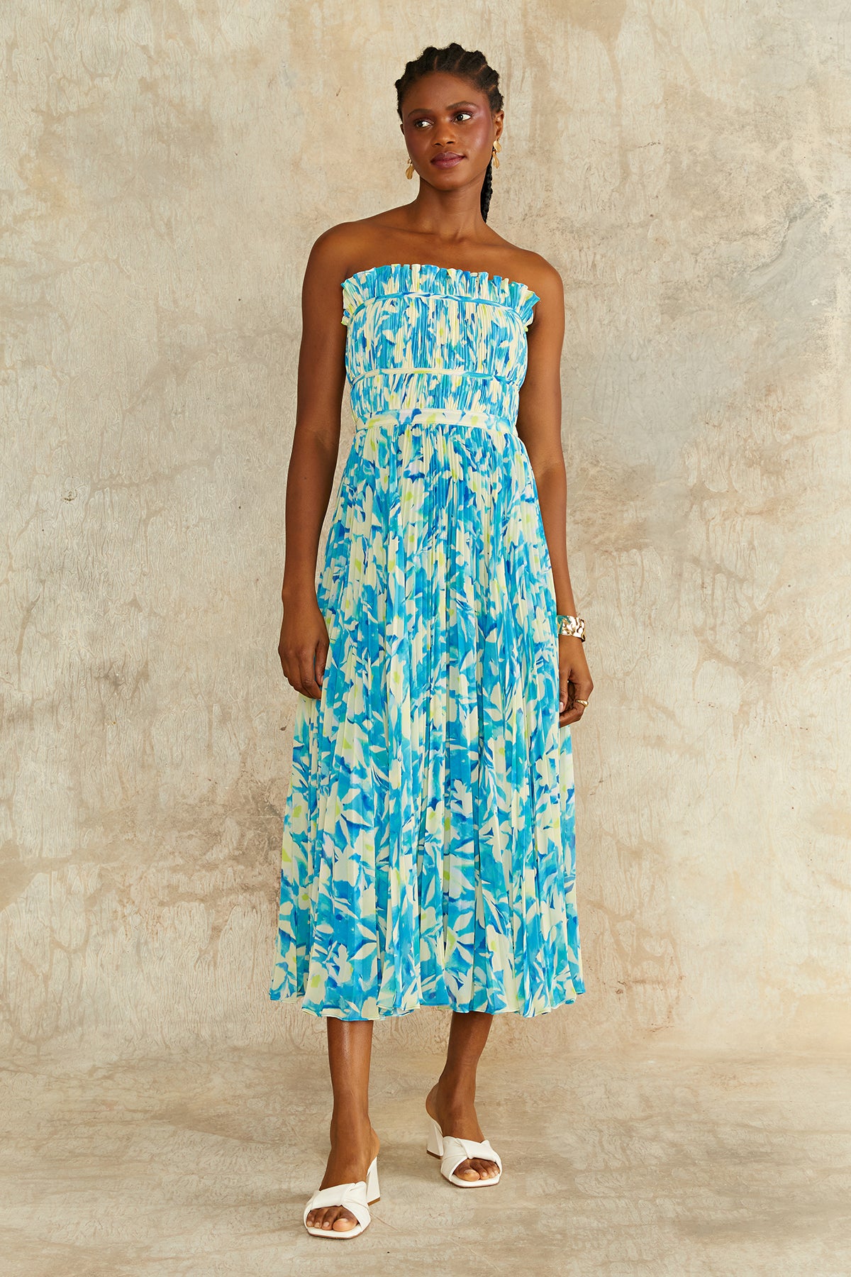 Scottie Strapless Midi Dress AMUR Scottie Strapless Midi Dress AMUR