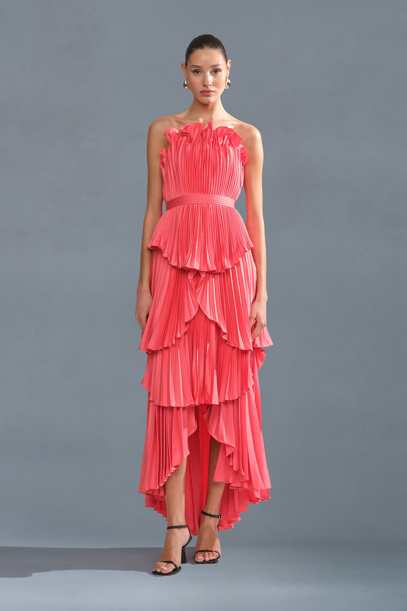 knee length dresses for ladies Janey Tiered Shell Midi Dress