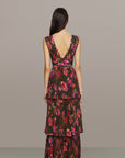 Fluer Deep V Pleated Gown
