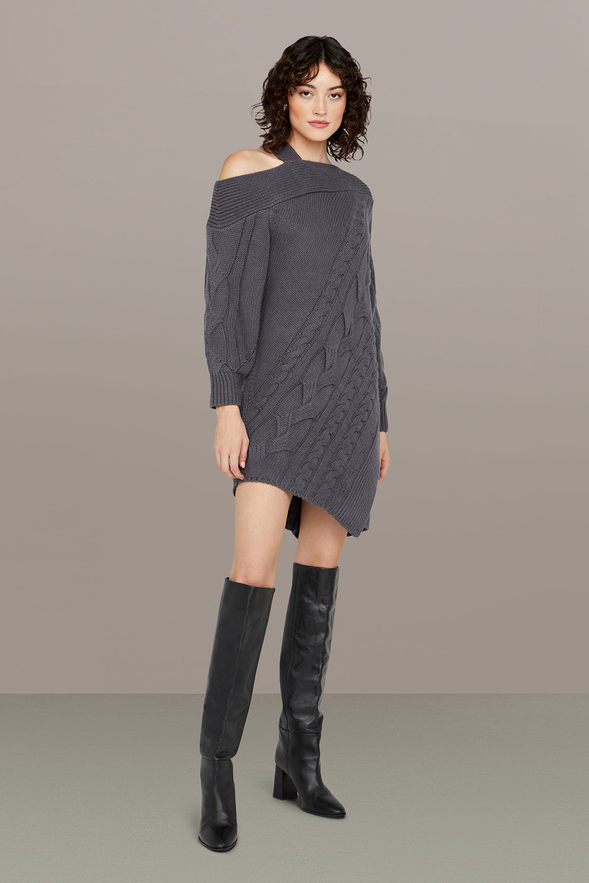 Amur Salem Oversized Knit Dress - Charcoal Cloud Amur Salem Oversized Knit Dress - Charcoal Cloud