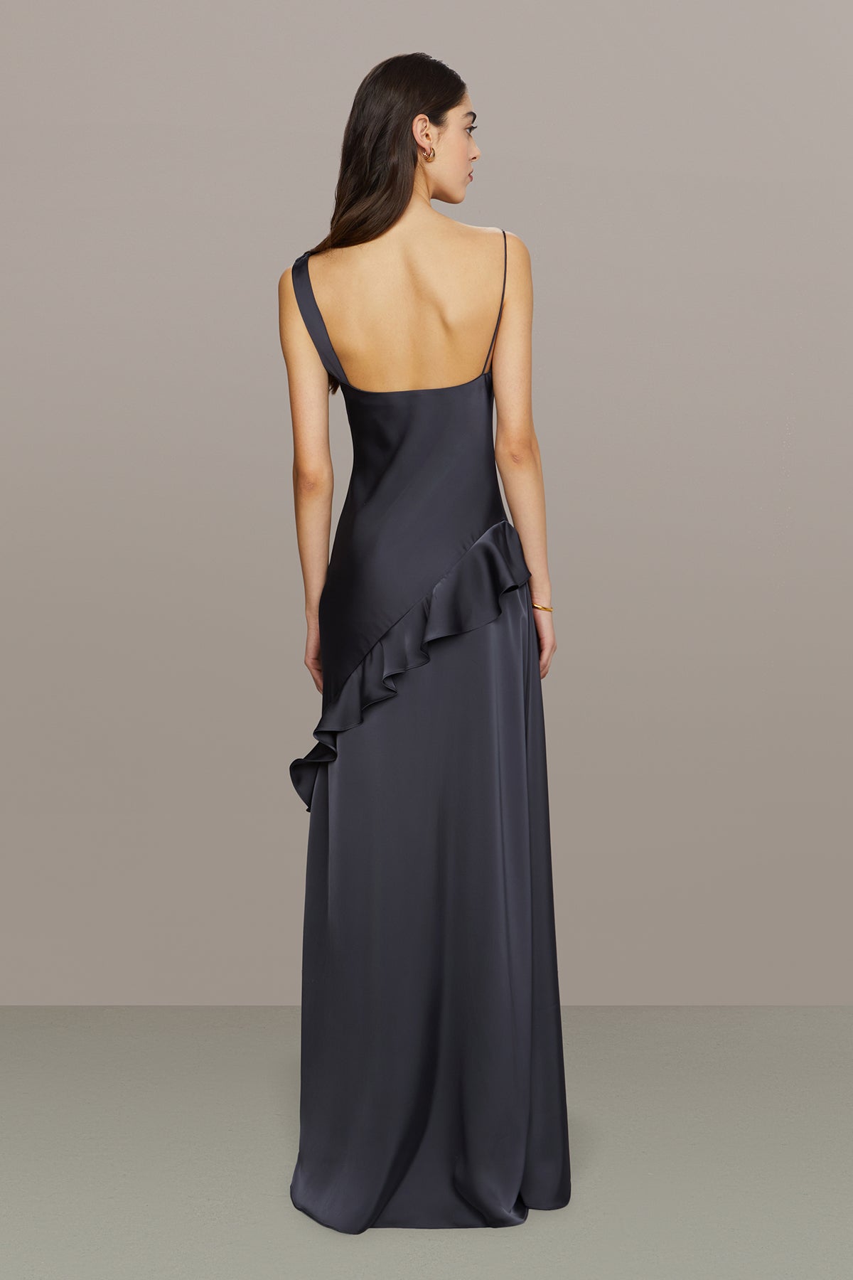 charmeuse cowl bridesmaid dress Charmeuse Cowl Spaghetti Strap Bridesmaid Dress