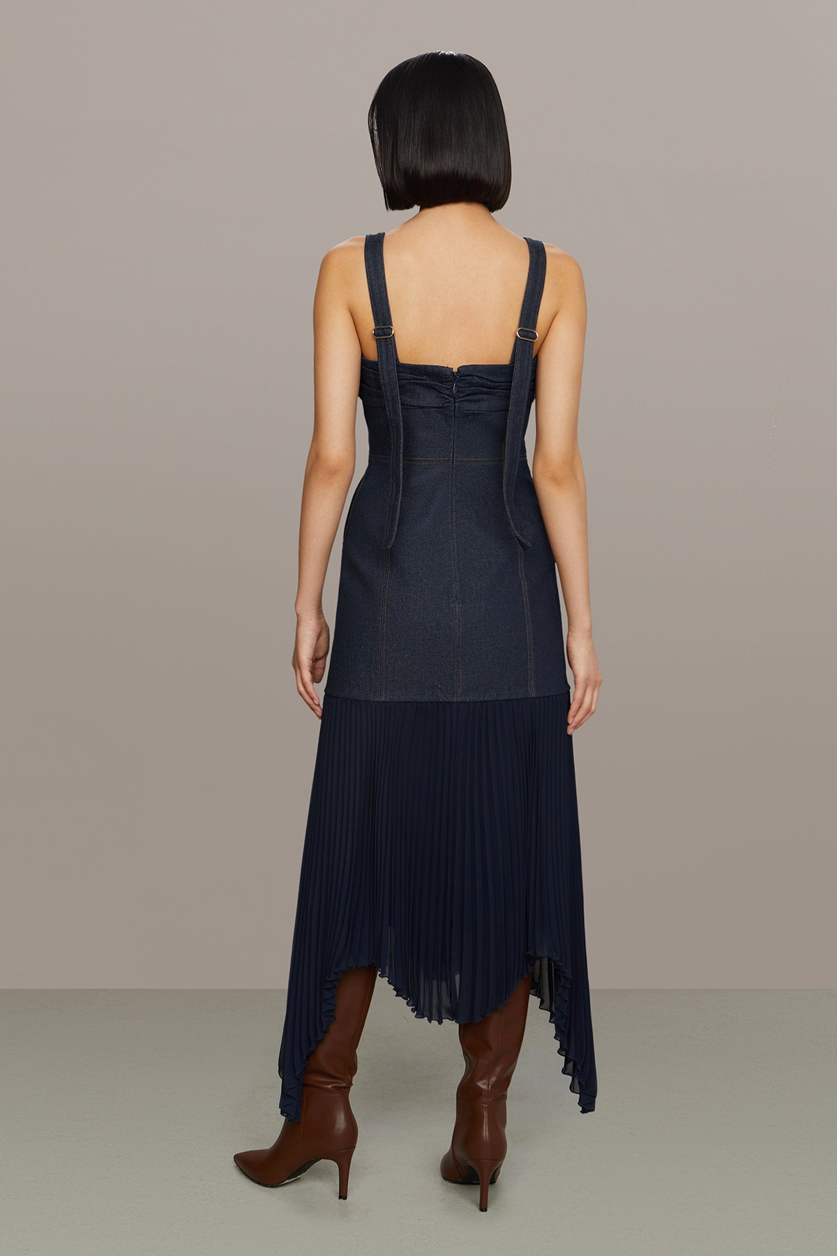 Jac Denim Combo Midi Dress AMUR Jac Denim Combo Midi Dress AMUR