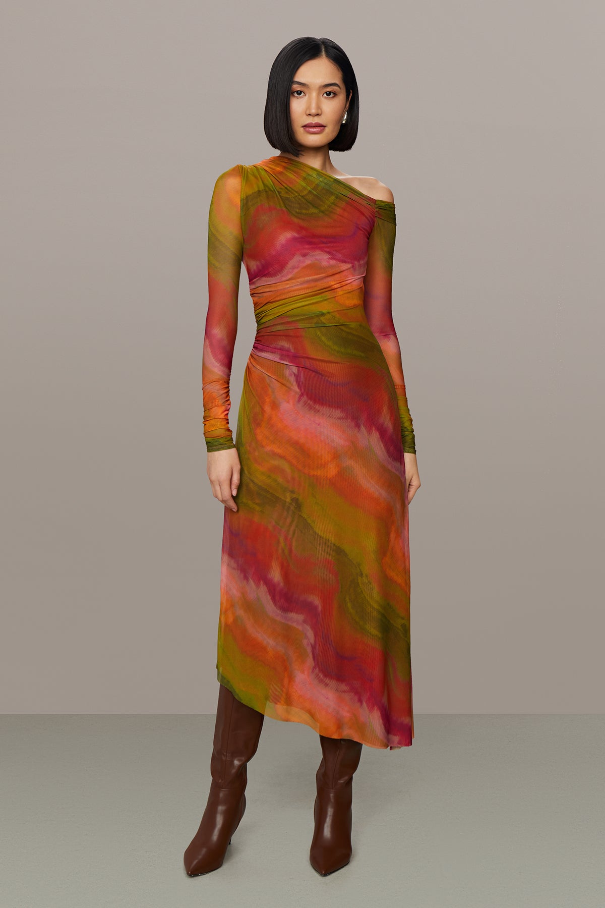 Drena Mesh Midi Dress