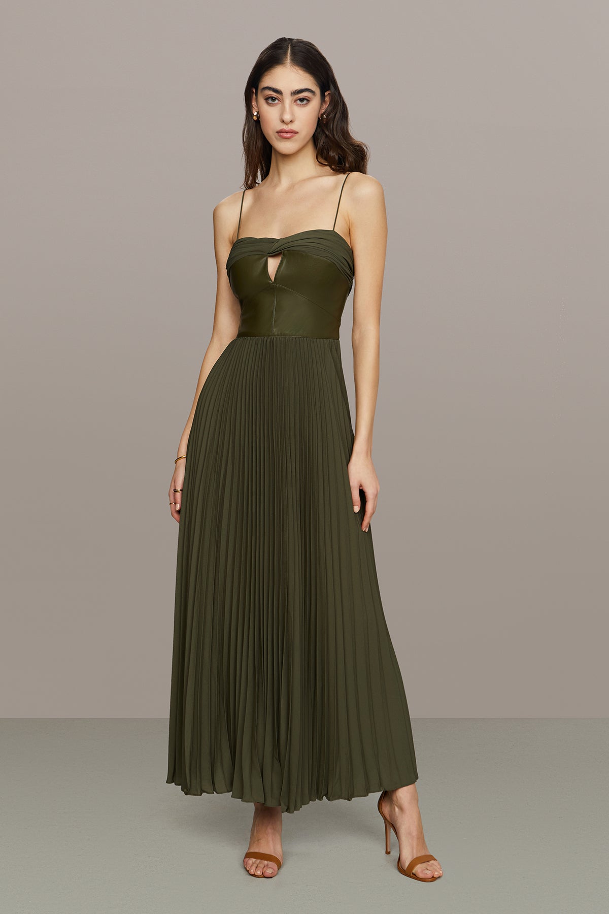 Linda Leather Combo Dress