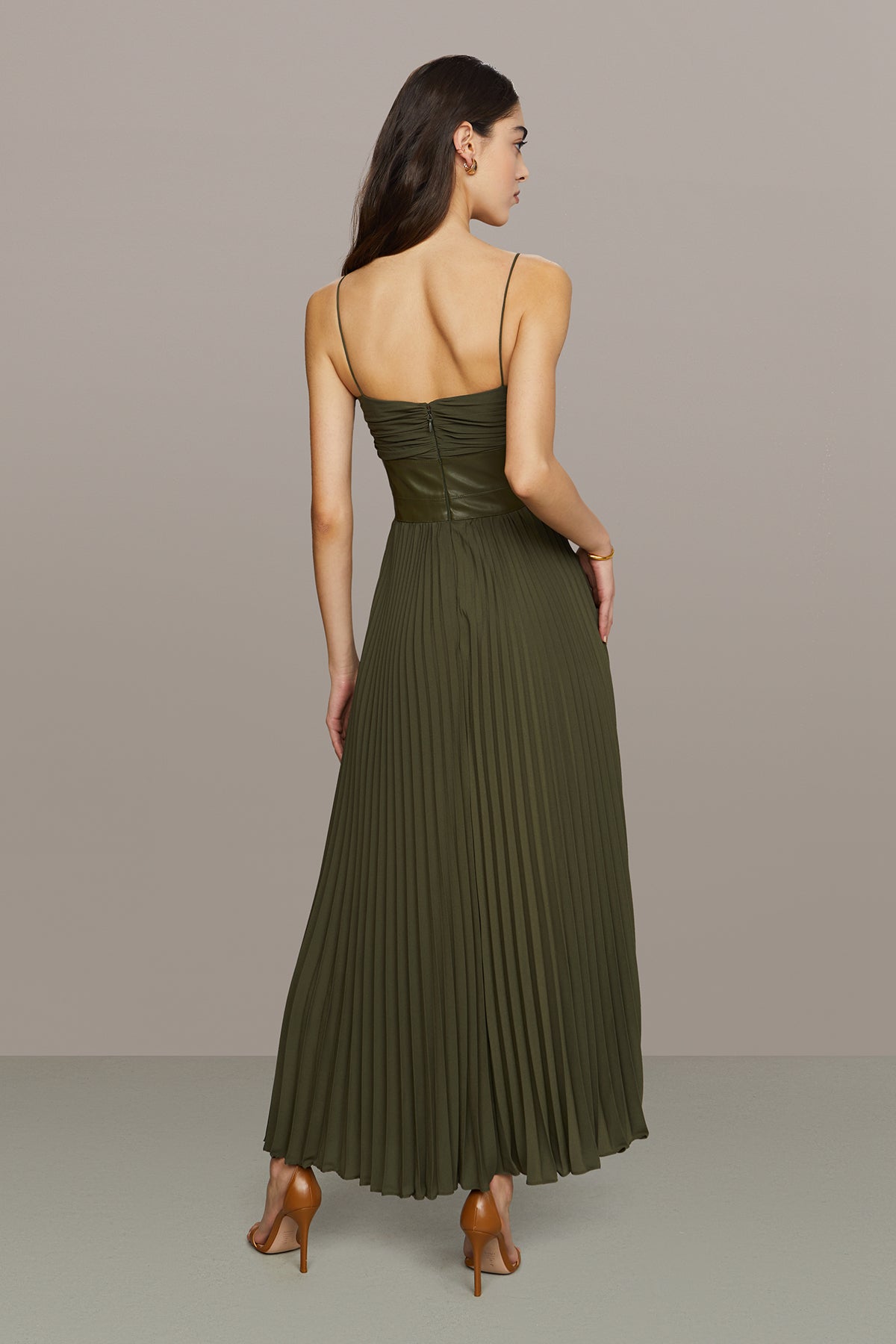 Linda Leather Combo Dress