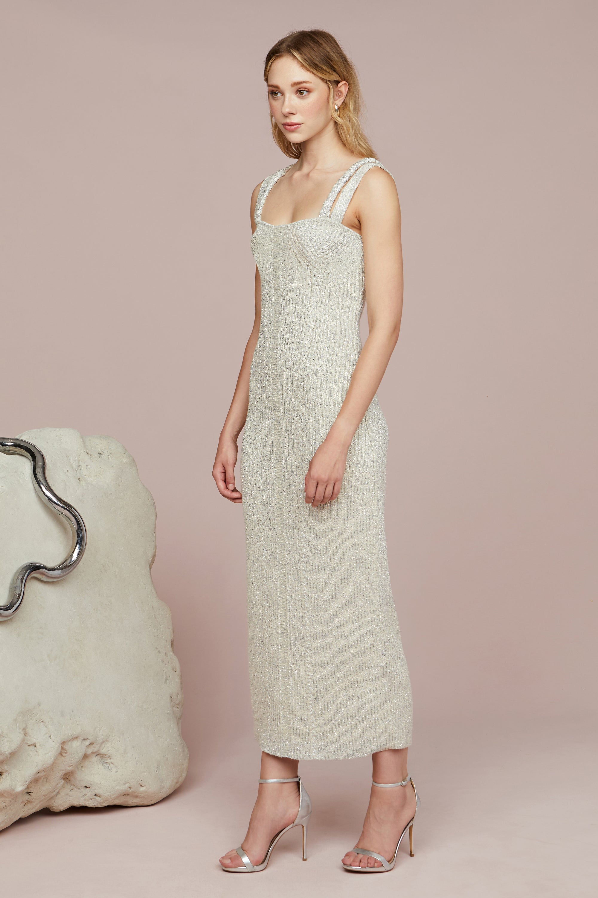 Indiyah Metallic Knit Midi