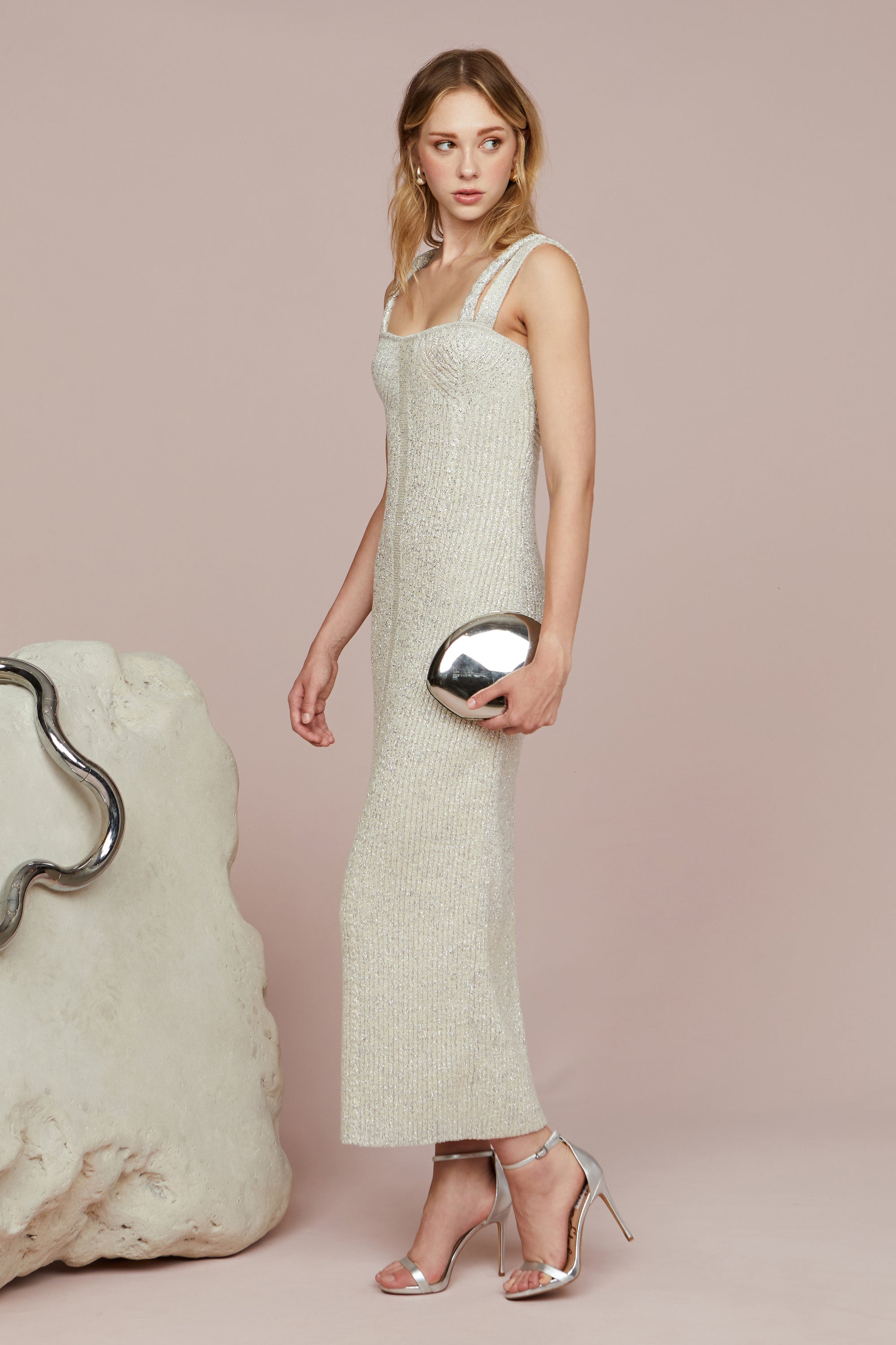 Indiyah Metallic Knit Midi