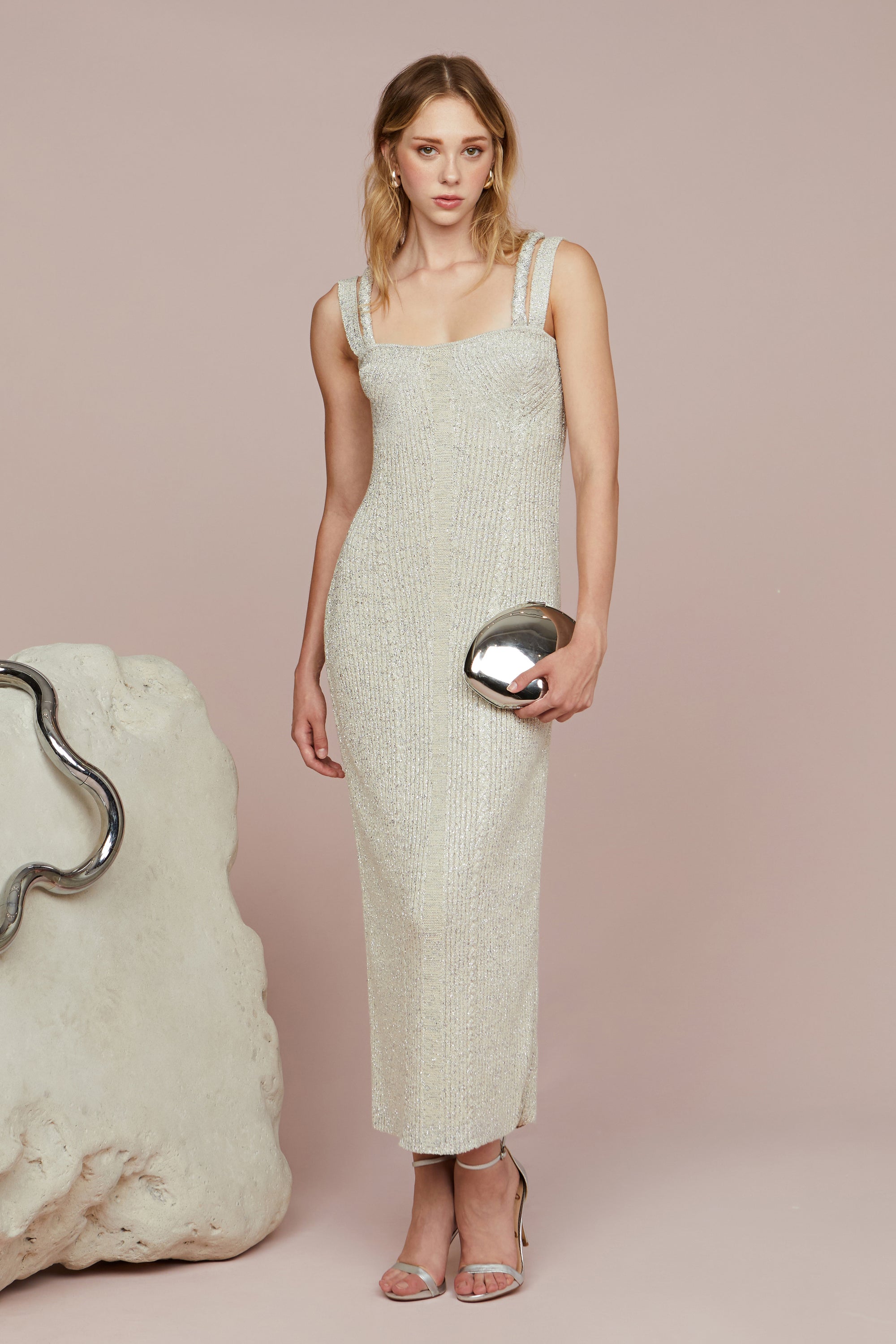 Indiyah Metallic Knit Midi