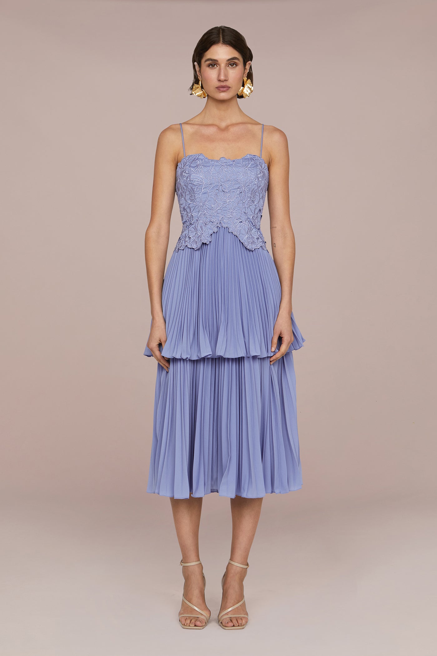 blue laser cut dress Alborada Blue Laser Cut Dress