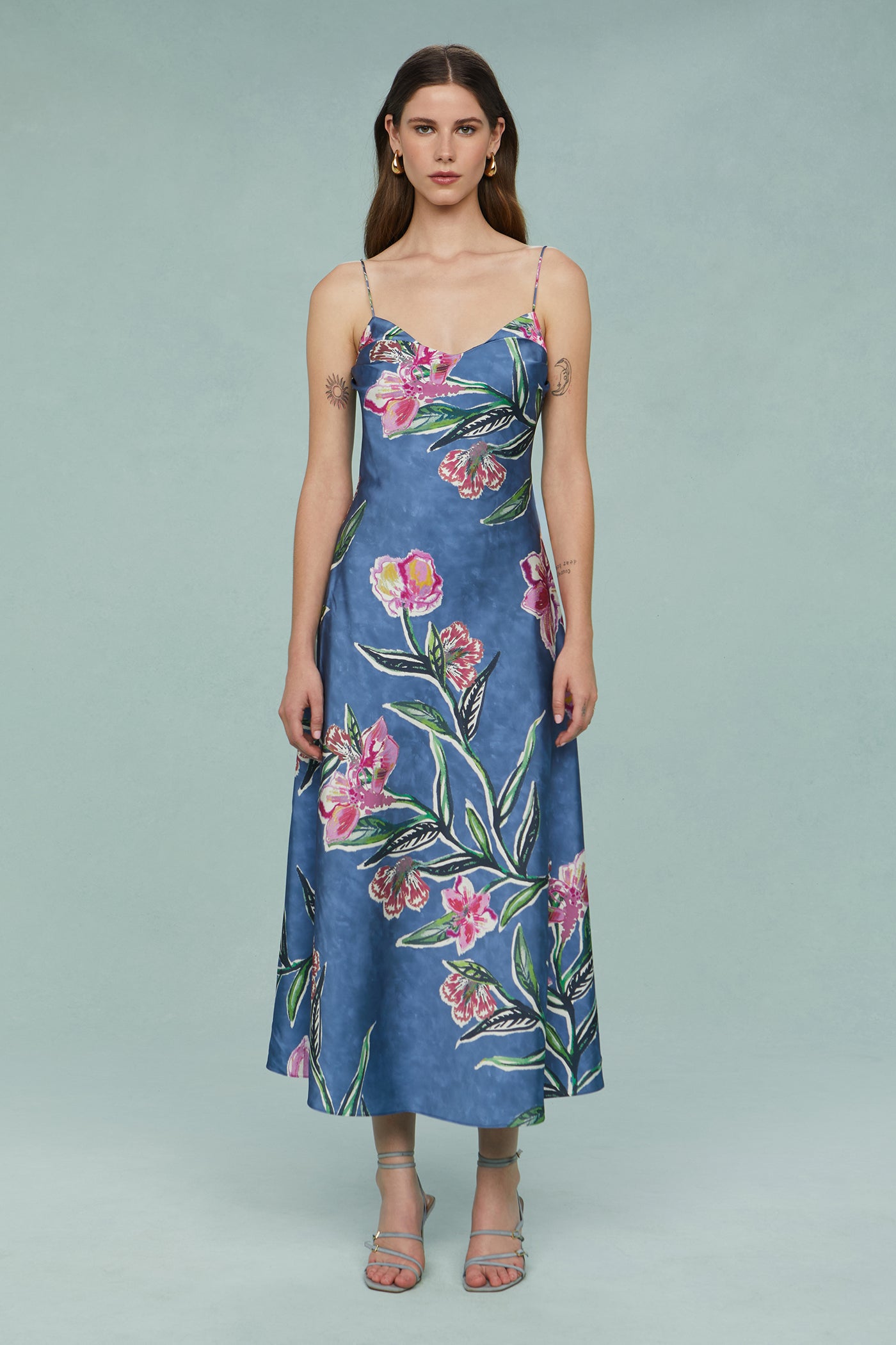 Delilah Midi Dress With Chain