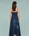 Dana Printed Denim Midi Dress
