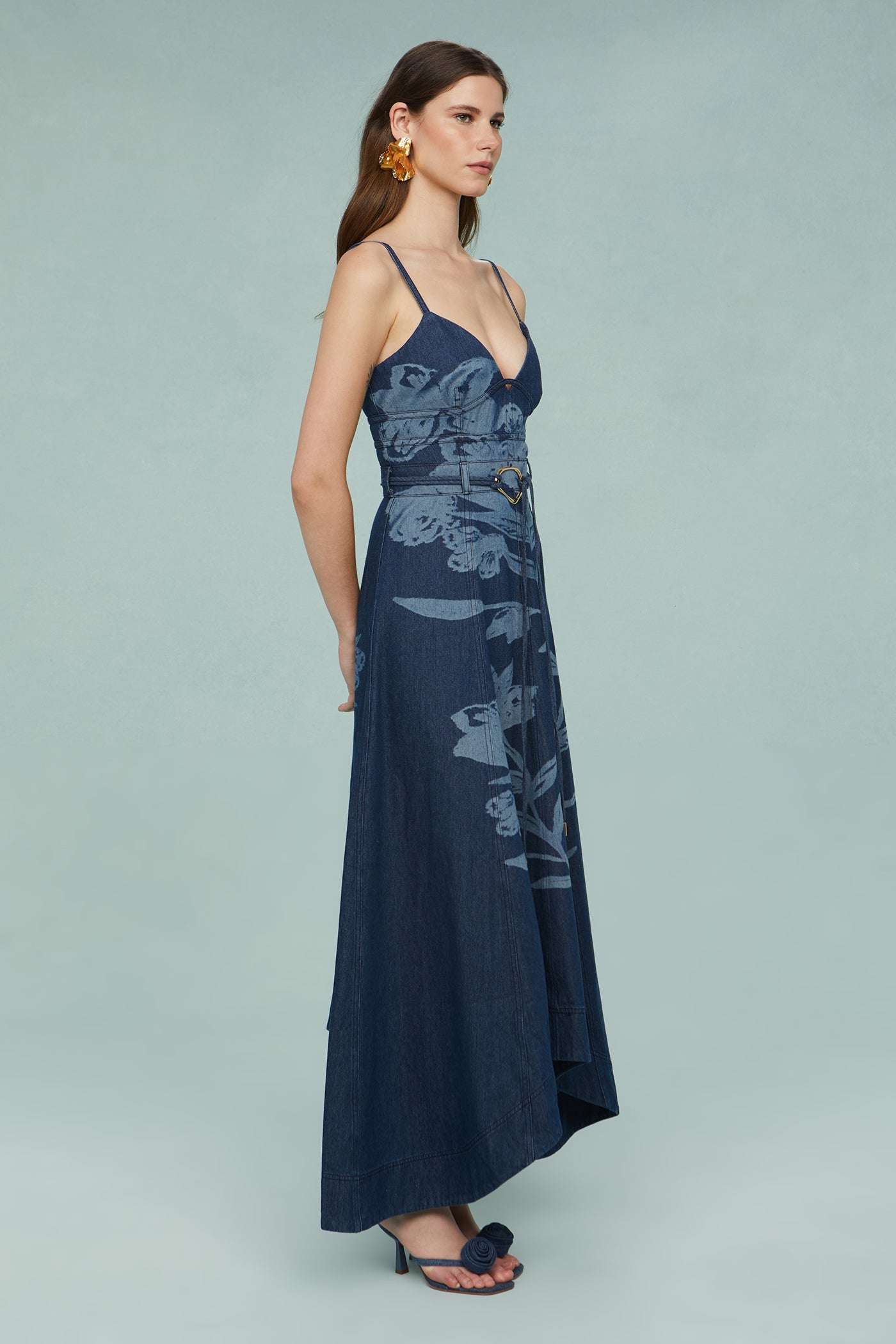dana denim maxi dress DANA SHIRT DRESS IN DARK DENIM THE KEMIST