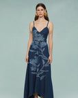 Dana Printed Denim Midi Dress