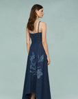 Dana Printed Denim Midi Dress