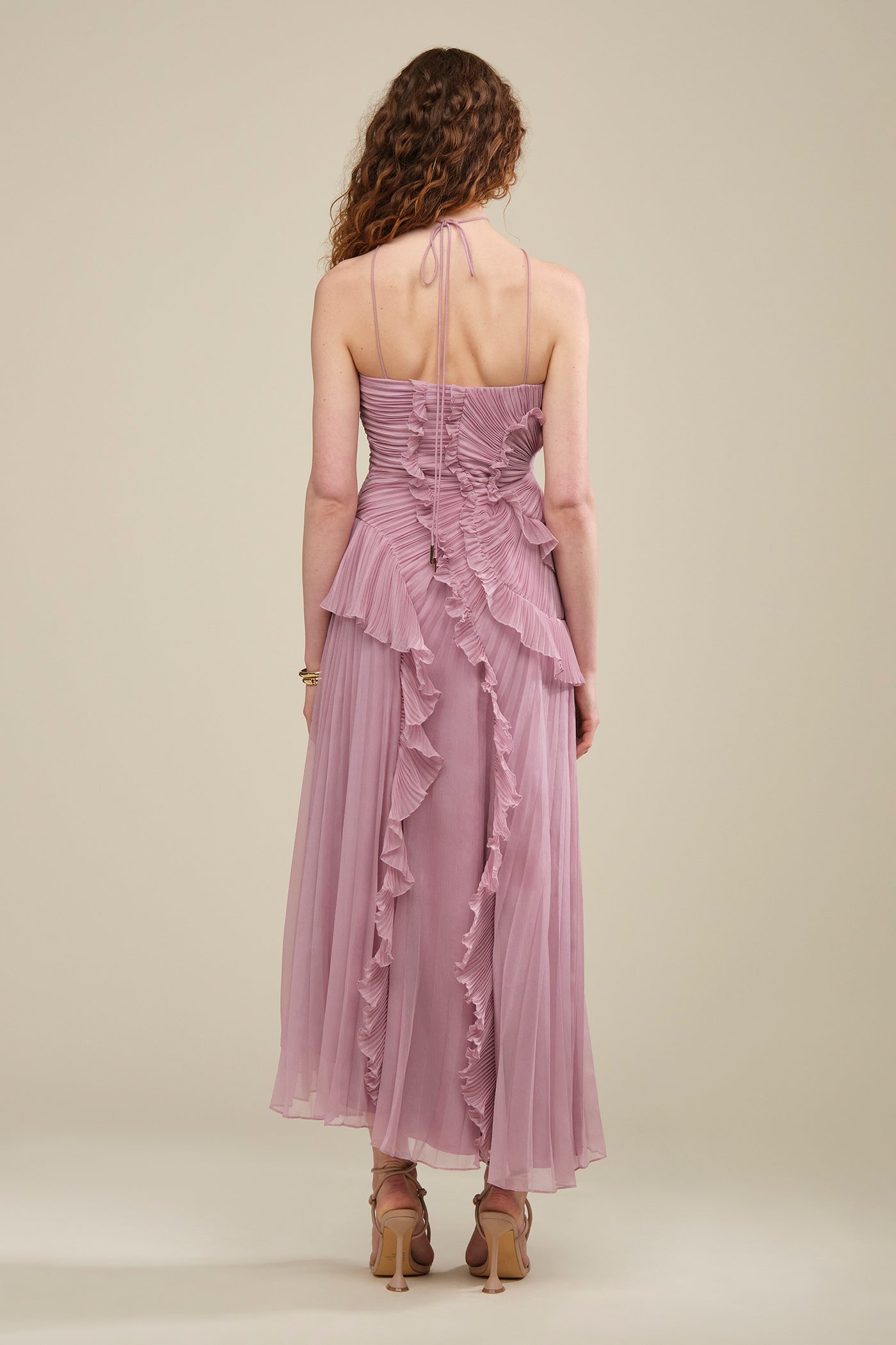 amur chiffon pleated ruffle midi dress amur chiffon pleated ruffle midi dress Dannie Pleated Midi Dress