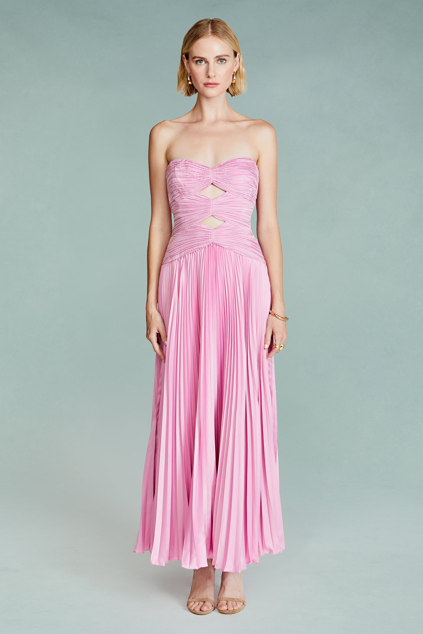 Carolynn Pleated Midi Dress AMUR Carolynn Pleated Midi Dress AMUR