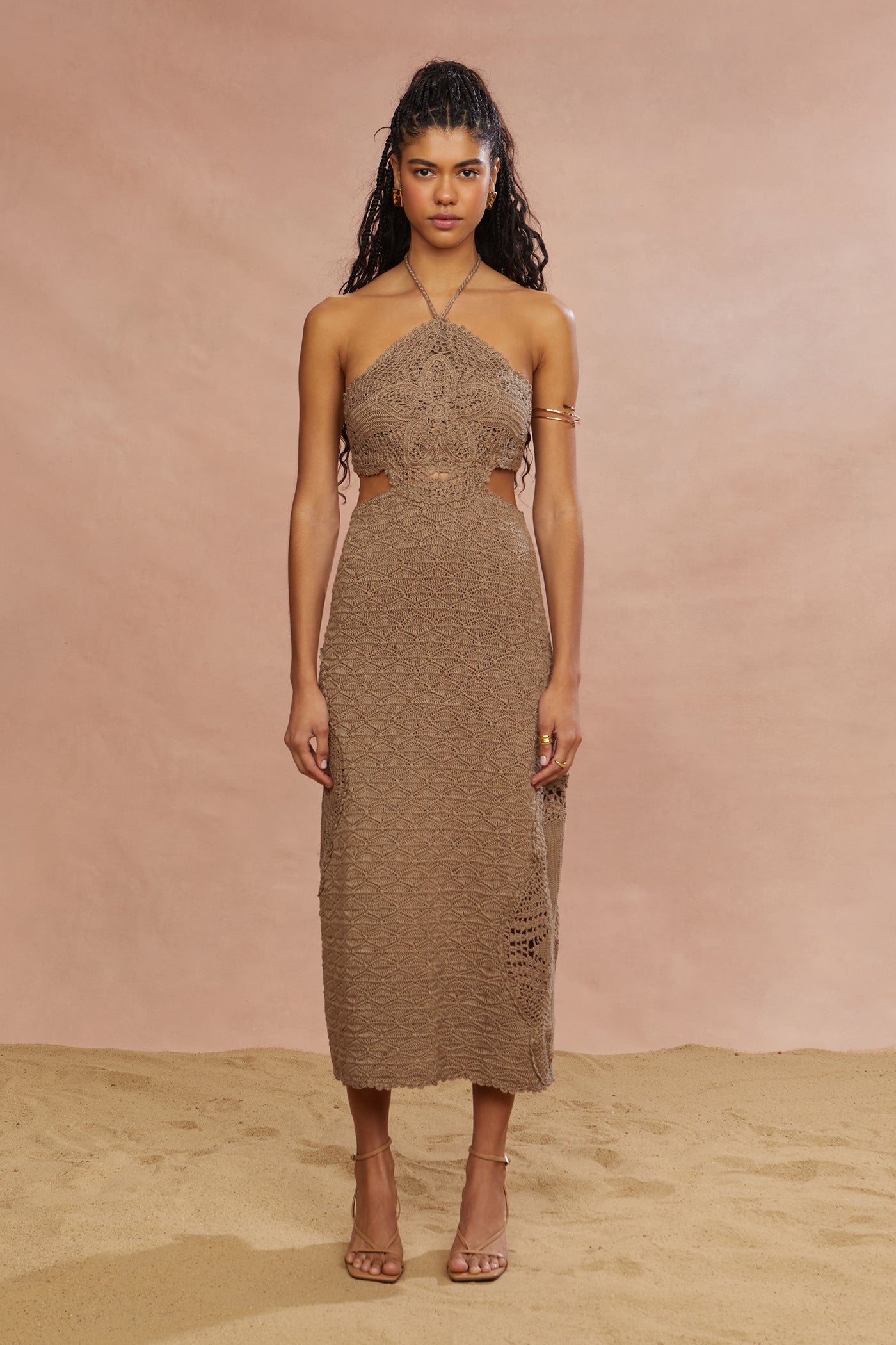 mid length knit dress Blue Zone Planet