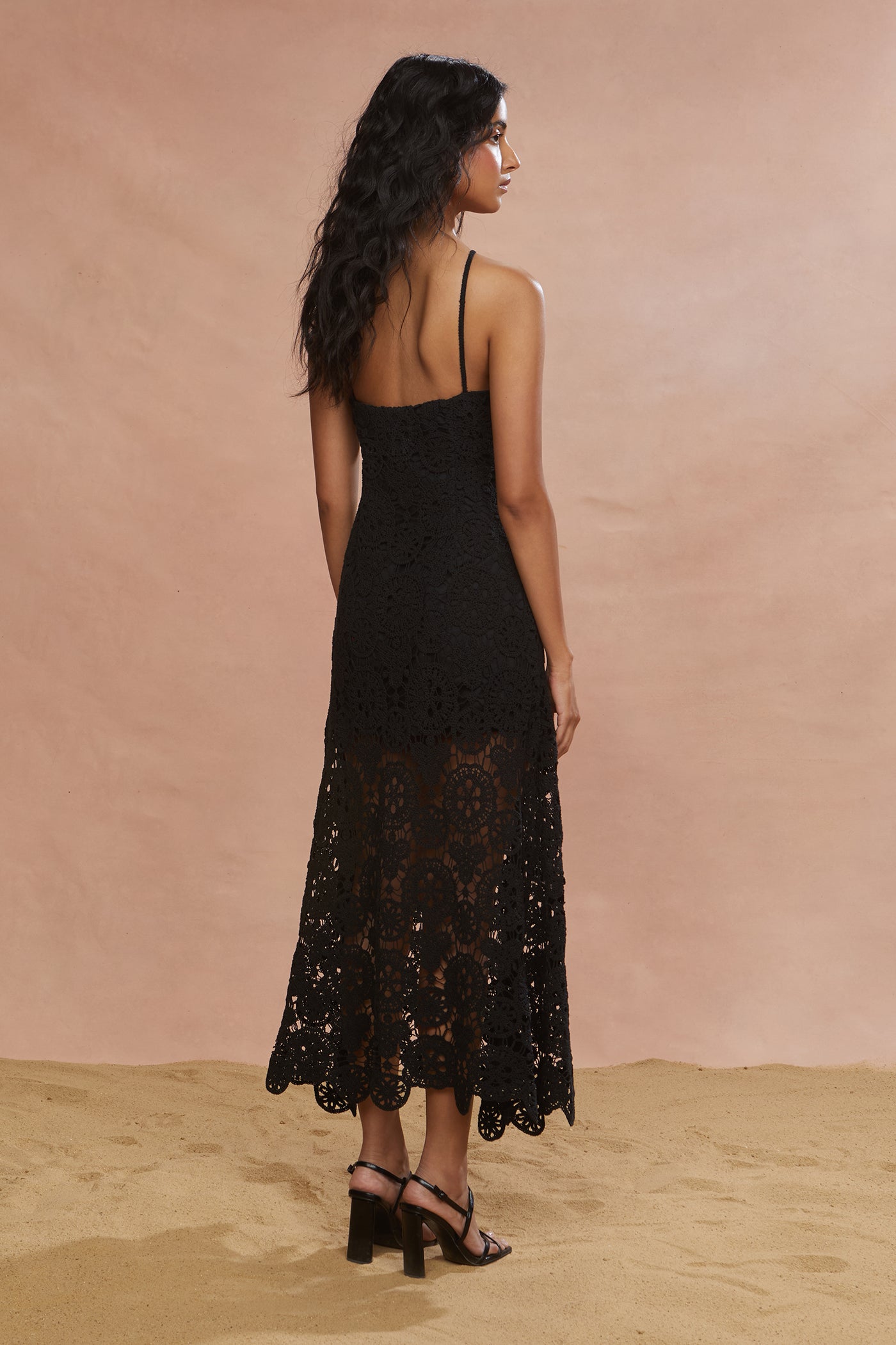 Crochet Midi Halter Dress