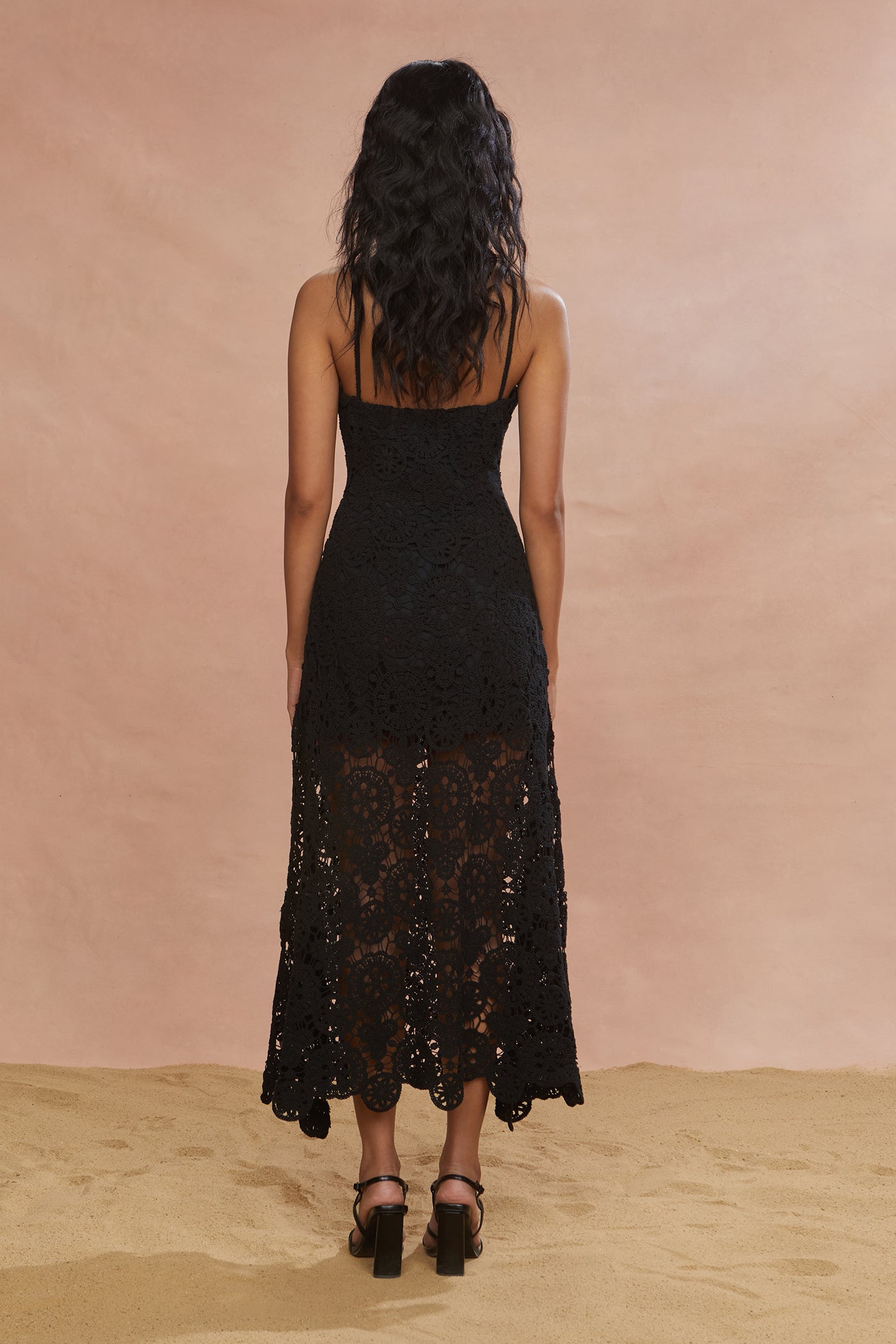 Crochet Midi Halter Dress