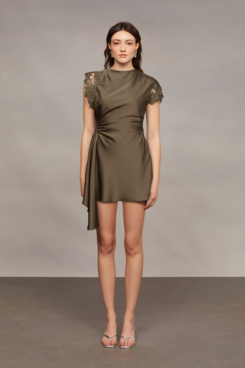 amur zina ruched mini dress – Color:Picture Color 4 The Original Gold Gatsby 20240926