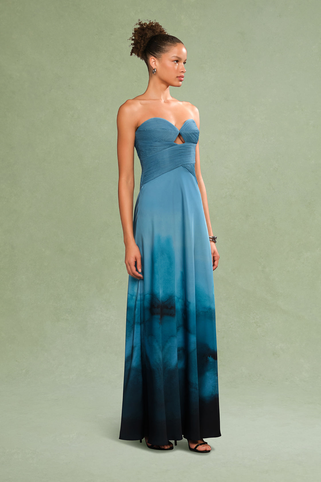blue engagement party dress Strapless Light Blue Midi Dress for Prom Party – loveangeldress main image 0