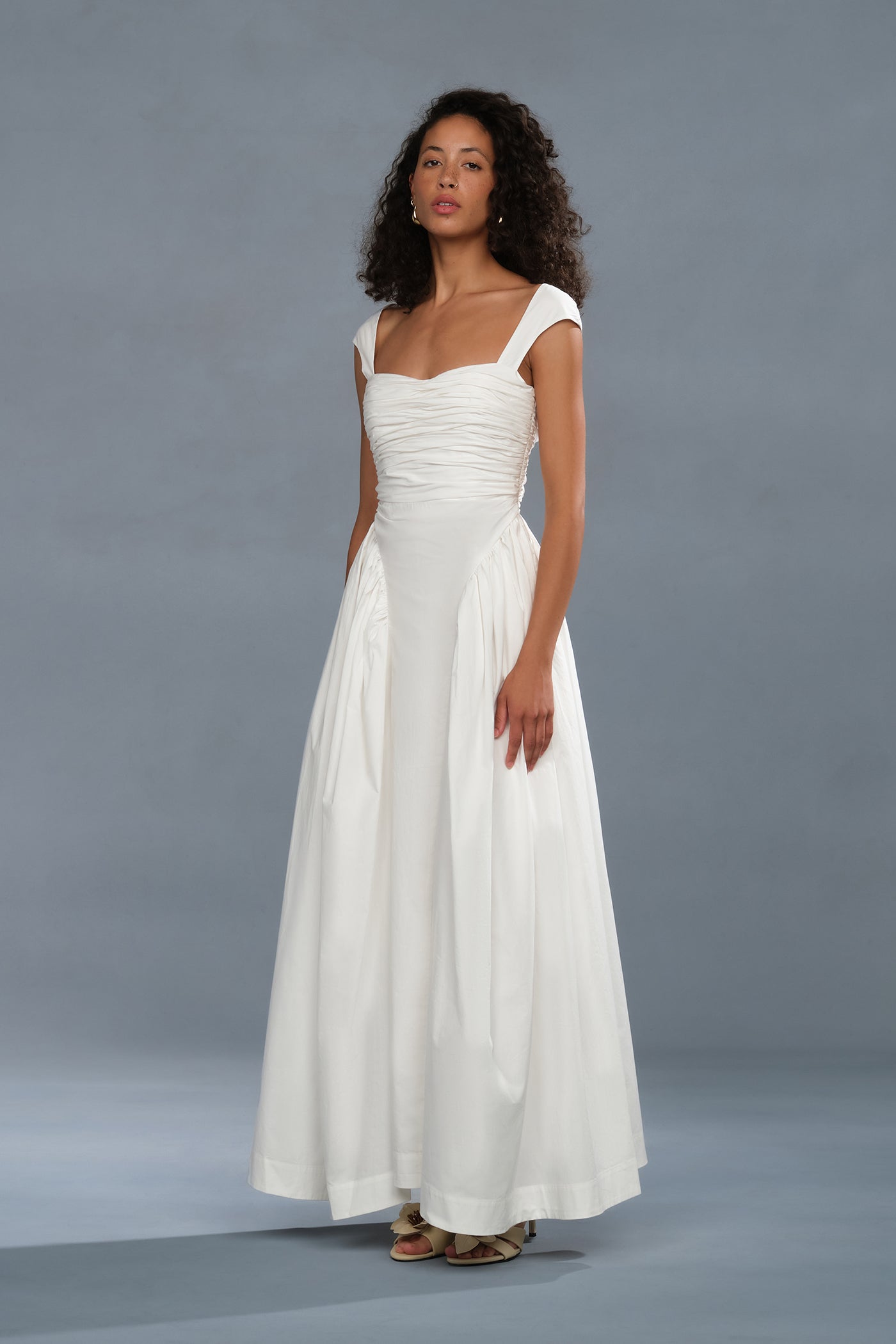 ruched dresses Galilea Ruched Dress Ivory / 0