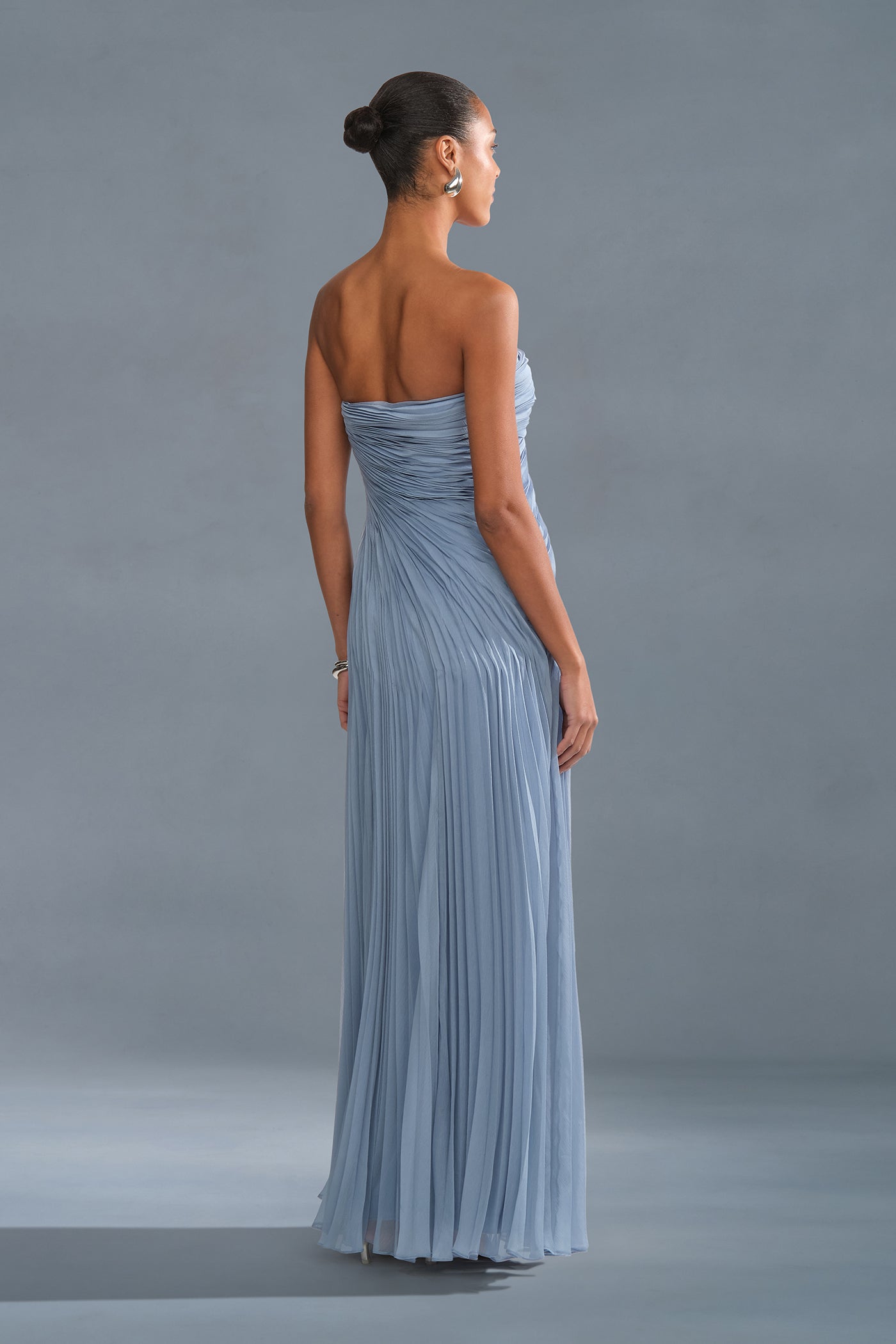 Elea Asymmetrical Pleated Gown – AMUR