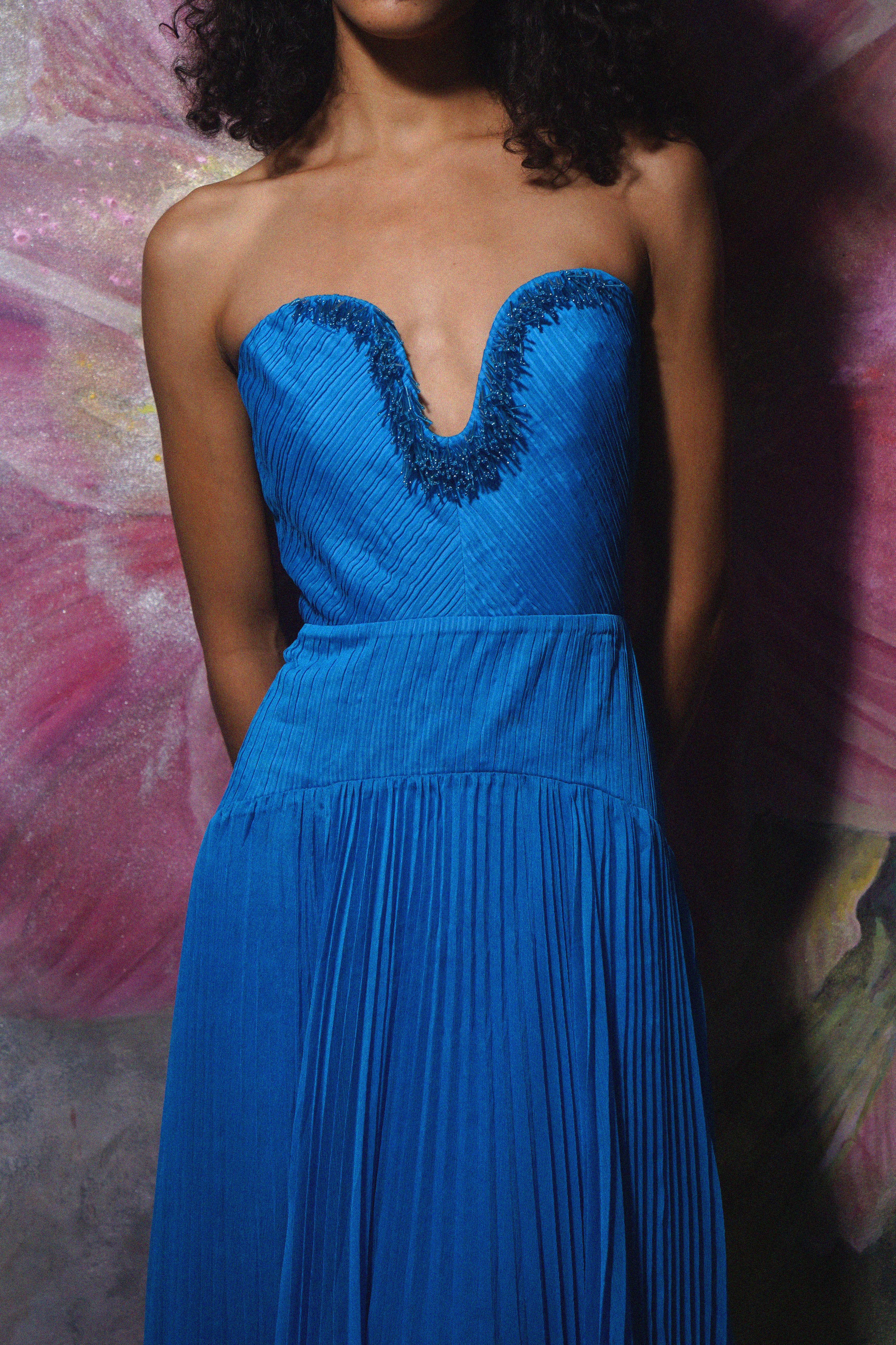 Fiora Pleated Dress Azura / 4 Fiora Pleated Dress Azura / 4