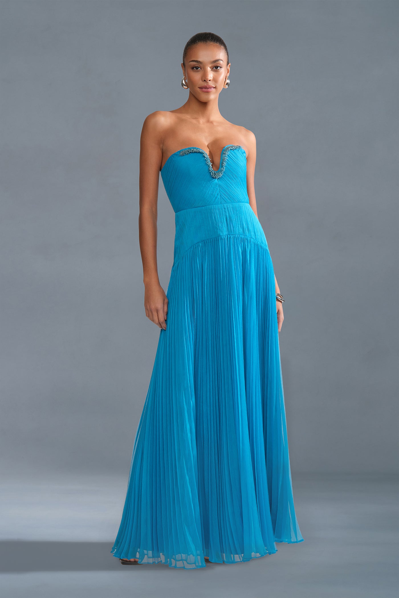 Fiora Pleated Dress Azura / 4 Fiora Pleated Dress Azura / 4