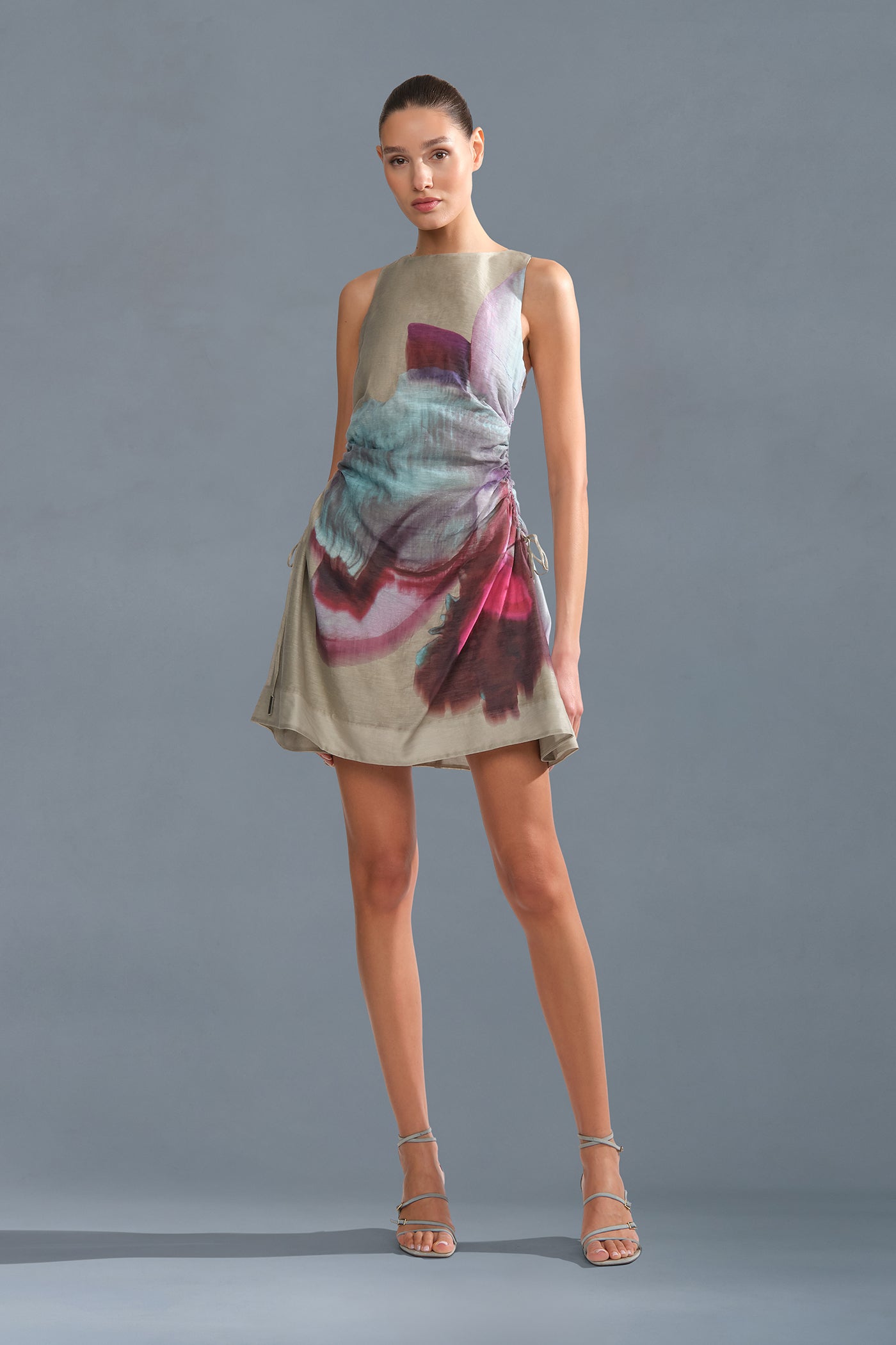 Waverlyn Ruched Mini Dress Sage Orchid / 8 Waverlyn Ruched Mini Dress Sage Orchid / 8