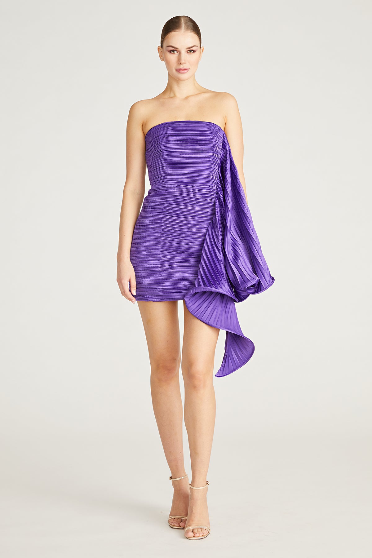 amur purple dress Stef Pleated Gown