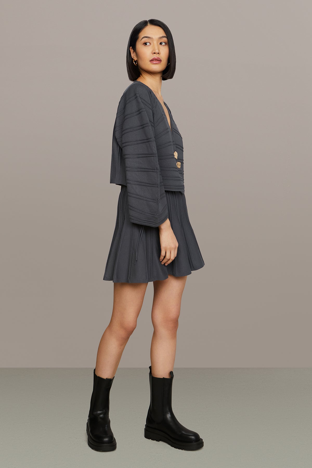 Pebble Pleated Cardigan