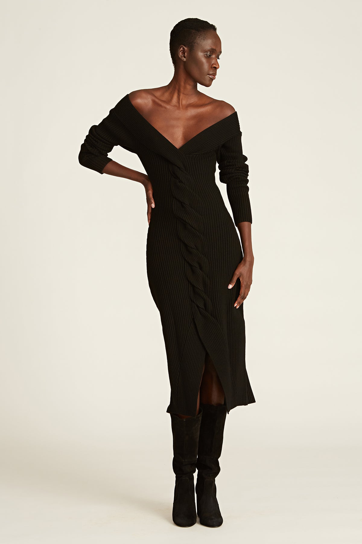 Trianna Off Shoulder Wool Dress Trianna Off Shoulder Wool Dress